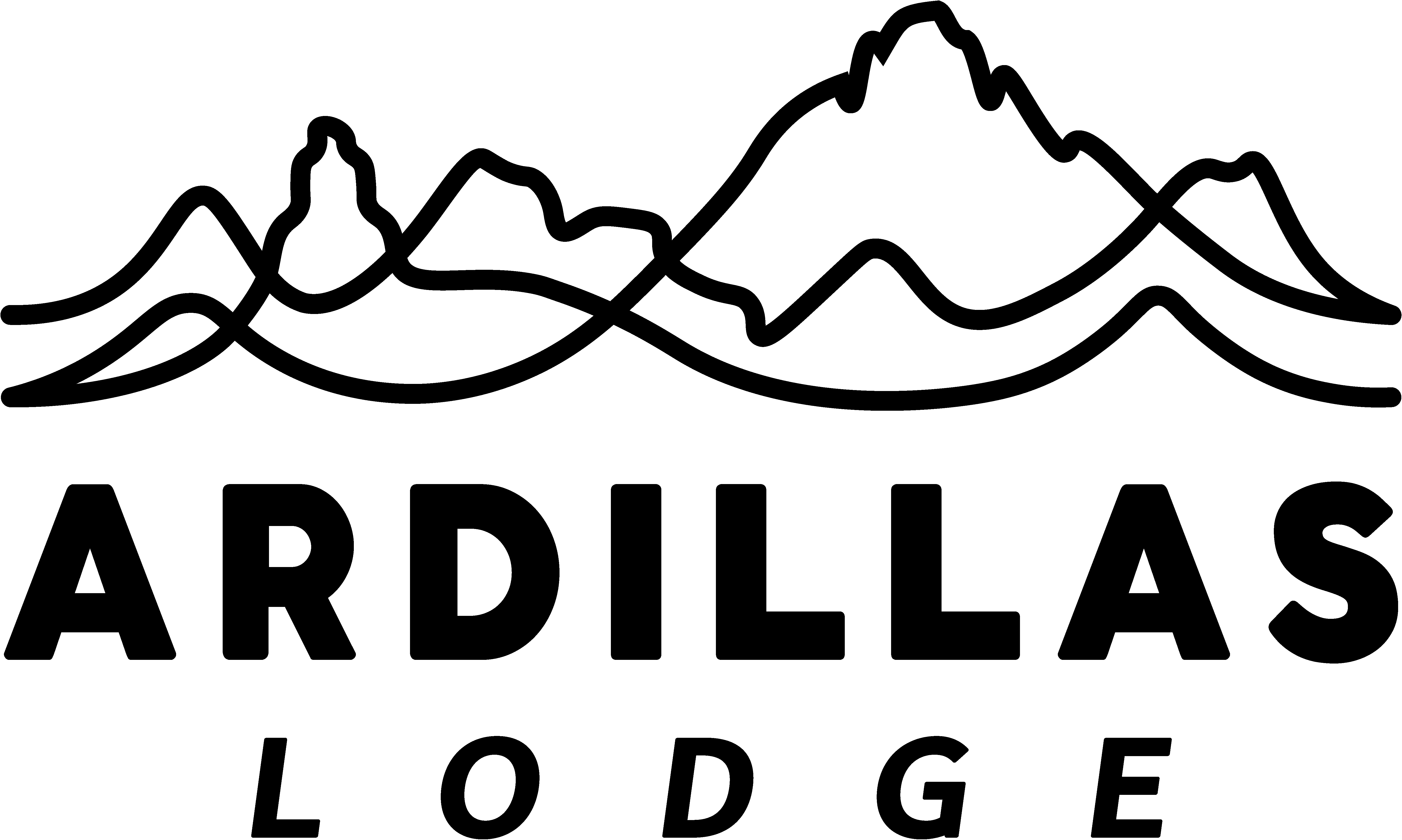 Logo Las Ardillas Lodge en color negro fondo transaparente.